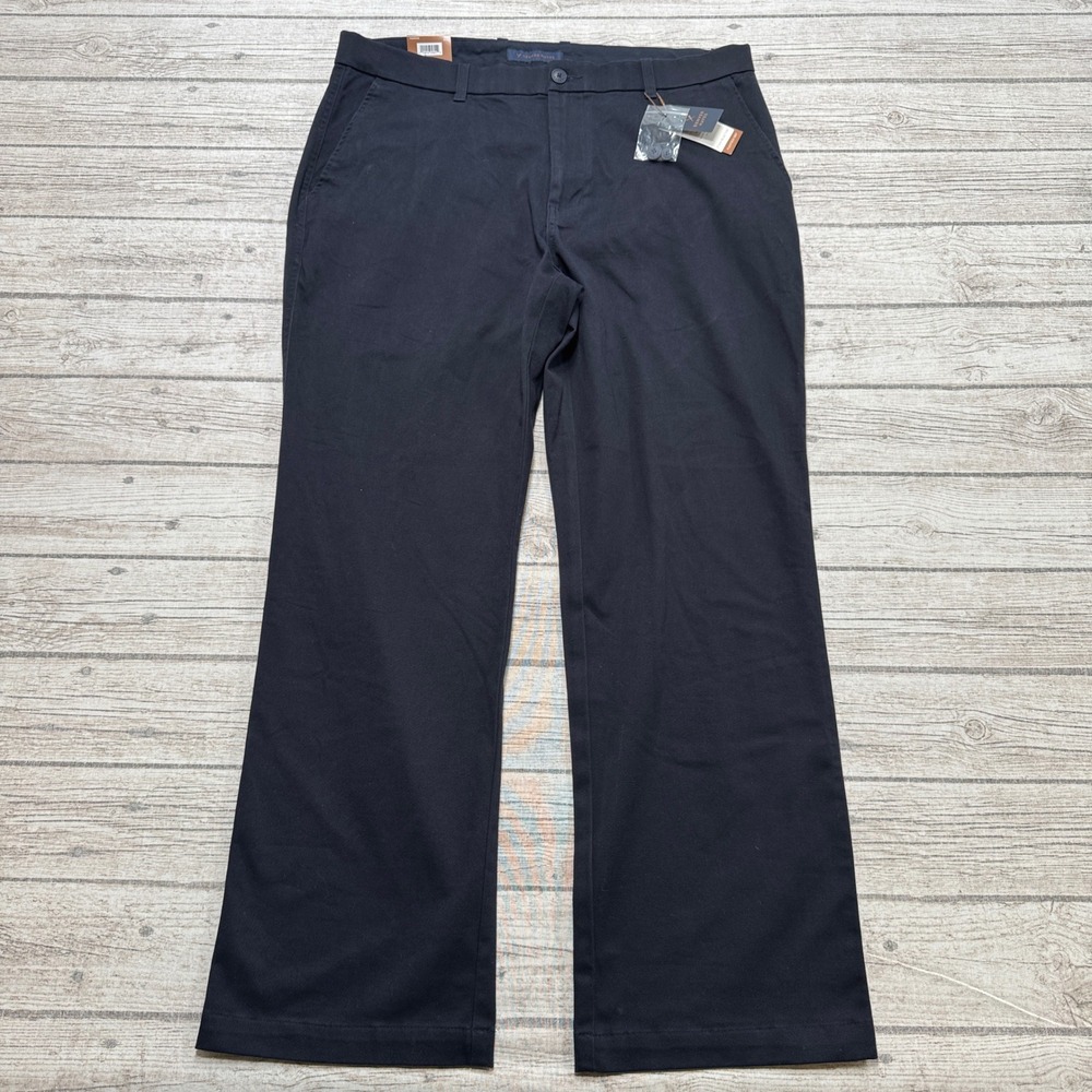 NEW Denver Hayes Pants Men's 38x30 Navy Blue Flextech 360 Relaxed Fit Trousers